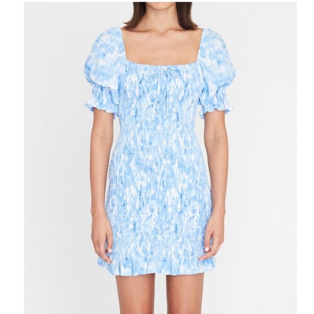 Faithful the Brand Magnolia tie dye roos tie-dye blue mini dress size xs